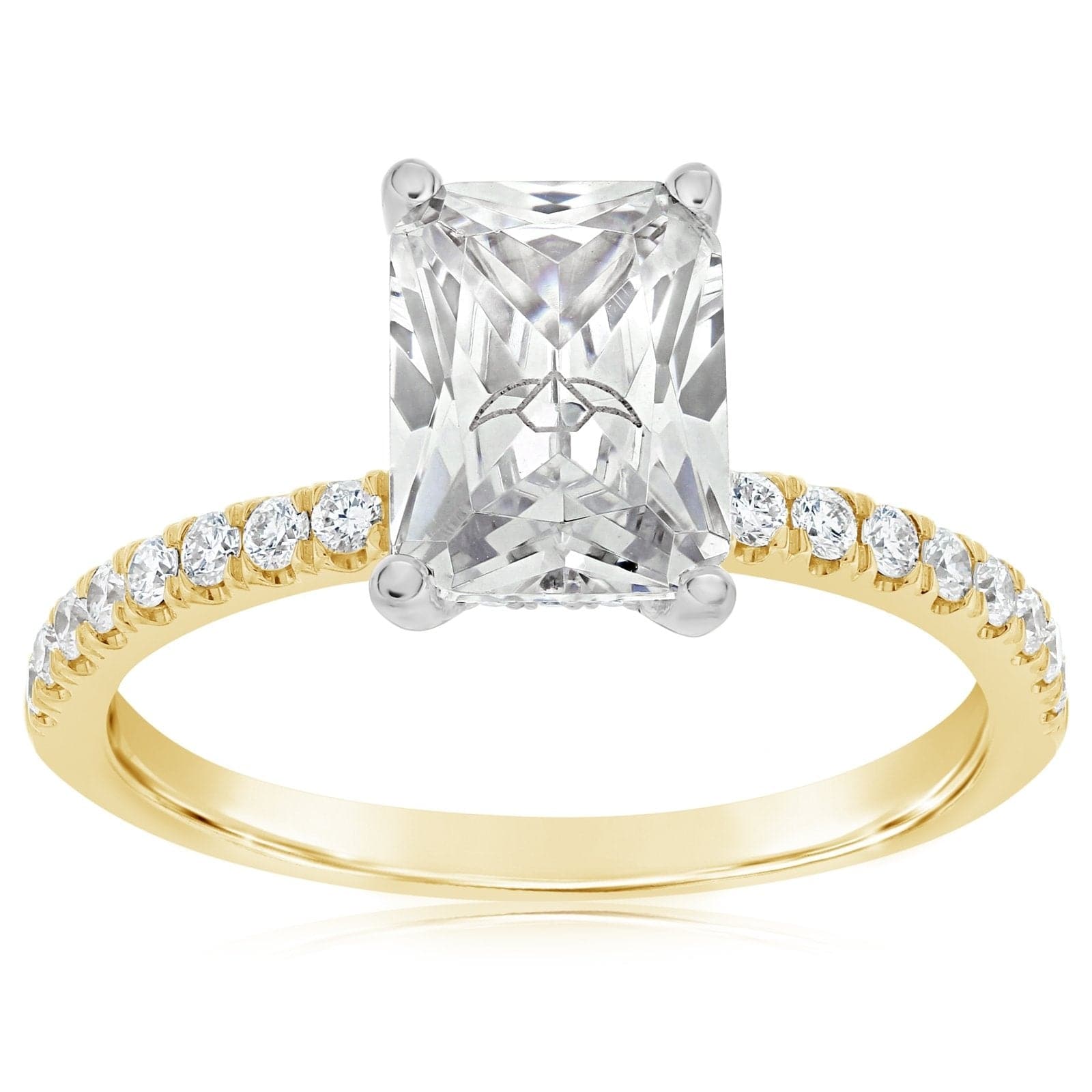 Amazon.com: Women's 14k white gold round diamond halo engagement ring with  1 carat White Sapphire Center 0.50 ctw diamonds : Handmade Products
